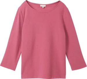TOM TAILOR Damen 3/4 Arm Shirt mit Struktur, rosa, Uni, Gr. S