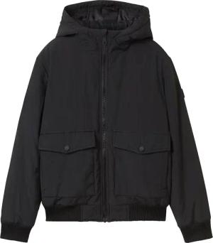TOM TAILOR Jungen Bomberjacke mit Kapuze, schwarz, Uni, Gr. 140