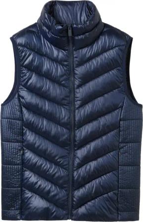 TOM TAILOR Damen Leichte Steppweste, blau, Uni, Gr. XS