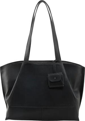TOM TAILOR Damen TTADRIENN L Shopper mit Anhänger, schwarz, Uni, Gr. ONESIZE