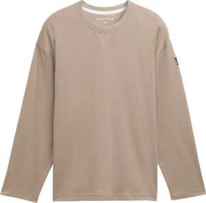 TOM TAILOR Herren Langarmshirt in Melange Optik, beige, Meliert, Gr. 48