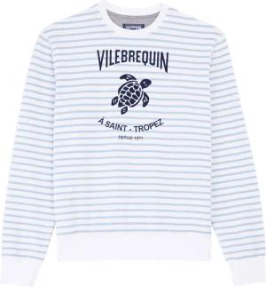 Vilebrequin Gestreiftes Baumwoll-sweatshirt Mit Rundhalsausschnitt Für Herren - Jorasses - Blau - Größe L