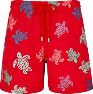 Men Swim Shorts Embroidered Tortue Multicolore - Badeshorts - Mistral - Rot - Größe XXL - Vilebrequin