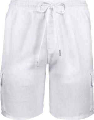 Vilebrequin Einfarbige Leinen-bermudashorts Mit Cargotaschen Für Herren - Baie - Weiss - Größe S