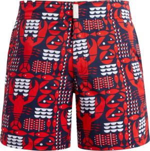 Graphic Lobsters Stretch-badeshorts Mit Flachem Bund Für Herren - Merise - Blau - Größe XXL - Vilebrequin