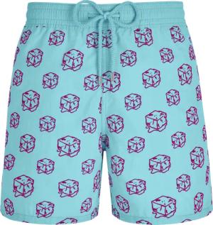 Nola Badeshorts Beflockte Für Herren – Vilebrequin X John M Armleder - Moorea - Blau - Größe XXL - Vilebrequin