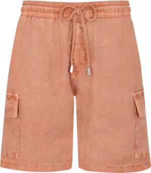 Bermudashorts Aus Leinen Für Herren, Gefärbt Mit Mineralfarbstoff - Baie - Orange - Größe S - Vilebrequin