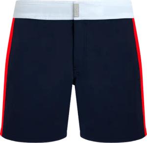 Color Block Stretch-badeshorts Mit Flachem Bund Für Herren - Merle - Blau - Größe XL - Vilebrequin