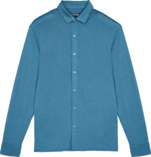Einfarbiges Hemd Aus Jersey-tencel Für Herren - Calandre - Blau - Größe S - Vilebrequin