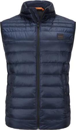 BOSS ORANGE Steppweste mit gummiertem Logo-Patch