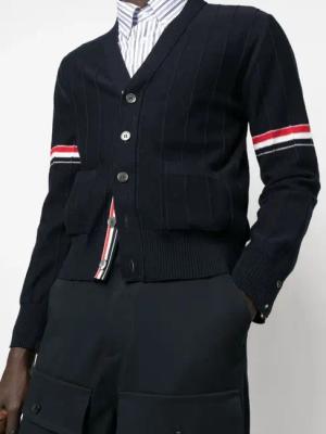 Thom Browne - Stripe V-Neck Cardigan - Größe 3 - blau