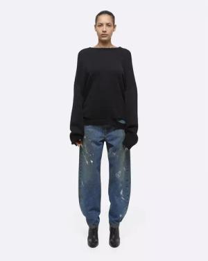 Helmut Lang - HELMUT LANG Schwarzer Pullover mit Raw Edges - Größe XL - multi