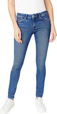 Pepe Jeans Damen Jeans Regent - Skinny Fit - Blau - Medium Dark Wiser