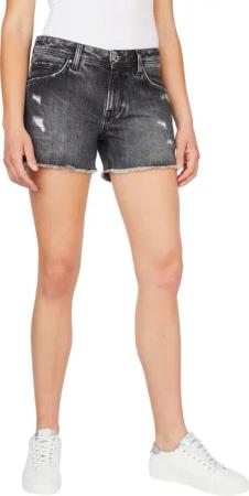 Pepe Jeans Damen Jeans Short THRASHER - Regular Fit Schwarz - Black Wiser