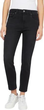 Pepe Jeans Damen Jeans VIOLET - Relaxed Fit Tapered Leg - Schwarz - Black Stone Wash