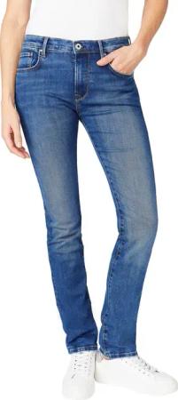 Pepe Jeans Damen Jeans New Brooke - Slim Fit - Blau - Medium Dark Wiser
