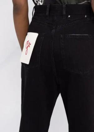 Golden Goose - Logo-Patch Straight-Leg Trousers - Größe 28 - schwarz