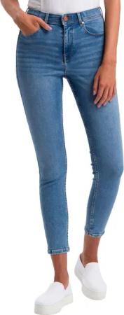 Cross Jeans Damen 7/8 Jeans Judy - Super Skinny Fit - Blau - Mid Blue Washed