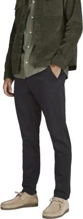 Jack & Jones Herren Chino Hose JPSTMARCO JJDAVE AKM BLACK - Slim Fit Schwarz