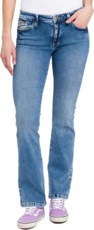 Cross Jeans Damen Jeans LAUREN - Bootcut - Blau - Medium Blue Denim