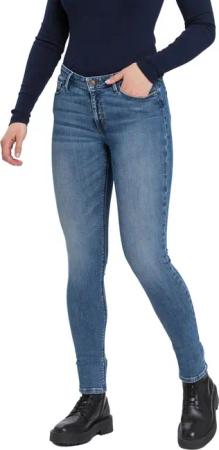 Cross Jeans Damen Jeans Alan - Skinny Fit - Blau - Sky Blue Used