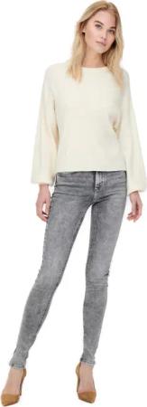 Only Damen Jeans ONLBLUSH MID SK TAI918 - Skinny Fit - Grau - Light Grey Denim
