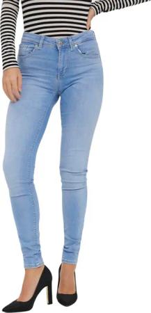 Vero Moda Damen Jeans VMLUX RI371 Slim Fit - Blau Light Blue Denim