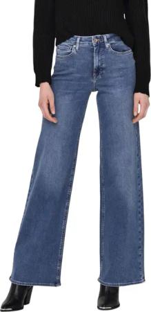 Only Damen Jeans ONLMADISON BLUSH HW WIDE Blau - Medium Blue Denim