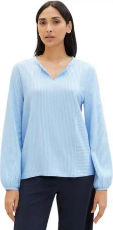 Tom Tailor Damen Langam-Shirt VERTICAL STRIPE - Regular Fit