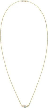 Elli Halsketten - Halskette Erbskette Mondstein Labradorit Stein 375 - Gr. unisize - in Gold - für Damen
