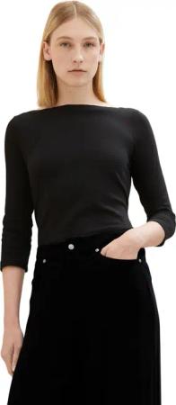 Tom Tailor Damen Langarmshirt BASIC SLUB - Regular Fit