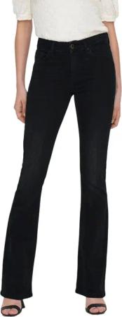 Only Damen Jeans ONLBLUSH MID FLARED TAI1099 Schwarz - Washed Black