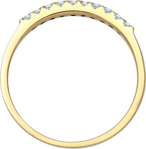 Elli Ringe - Ring Microsetting Diamant (0.15 ct.) 375 Gelbgold - Gr. 52 MM - in Gold - für Damen