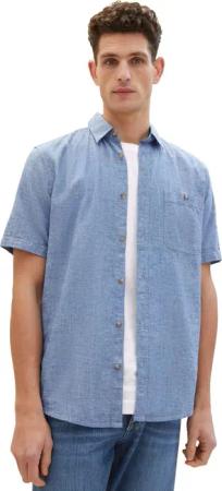 Tom Tailor Herren Kurzarm Hemd COTTON LINEN - Regular Fit