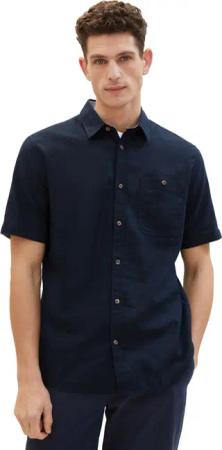 Tom Tailor Herren Kurzarm Hemd COTTON LINEN - Regular Fit