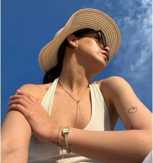 Daniel Wellington Uhr - Dw Quadro Mini Evergold G 15X18Mm Champagne Sunray - Gr. unisize - in Gold - für Damen