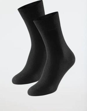 Herrensocken 2er-Pack Organic Cotton schwarz - 95/5 39/42
