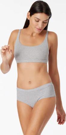 Panty Doppelripp Organic Cotton grau meliert - Pure Rib 36