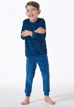 Schlafanzug lang Bündchen Streifen blau - Boys World 92