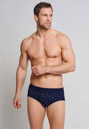 Sportslips mit Eingriff 2er-Pack navy blau kariert - Essentials 9