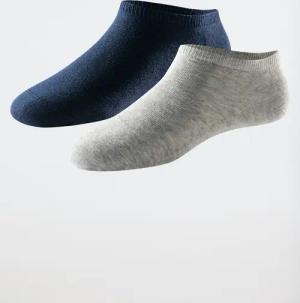 Herrensneaker 2er-Pack Organic Cotton grau-meliert/dunkelblau - 95/5 43/46