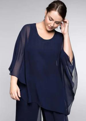 Sheego Tunika in 2-in-1-Optik, marine, Gr.52