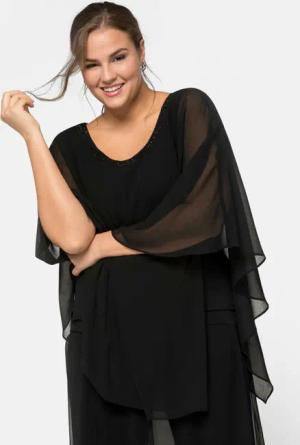 Sheego Tunika in 2-in-1-Optik, schwarz, Gr.54