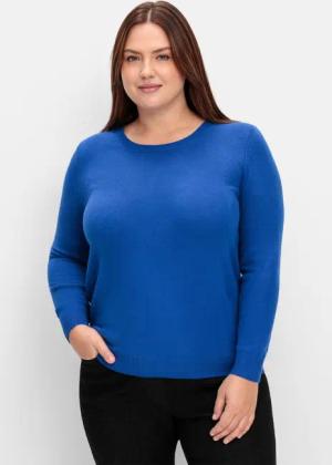 Sheego Pullover mit gerippten Abschlüssen, royalblau, Gr.54