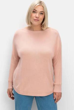 Sheego Pullover mit U-Boot-Ausschnitt, puder, Gr.44