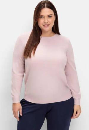 Sheego Pullover mit gerippten Abschlüssen, rosé, Gr.42