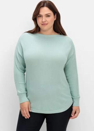 Sheego Pullover mit U-Boot-Ausschnitt, mint, Gr.50