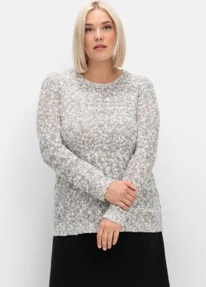 Sheego Pullover aus meliertem Effektgarn, anthrazit, Gr.46