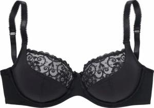 Sheego Nuance Bügel-BH im Dirndl-Schnitt mit Spitze, schwarz, Gr.80D