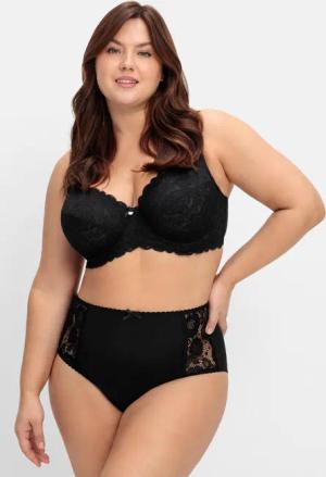 Sheego Taillenslip mit transparenter Spitze, schwarz, Gr.42